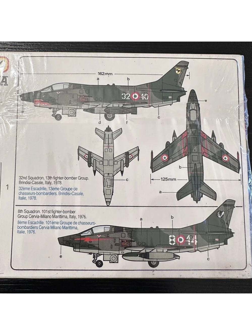 VTG Matchbox Aeritalia G-91Y PK-34 Model Kit 1-72 2 Colours Brand New Sealed